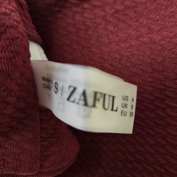 Zaful Bandeau 2 piece Bikini Set Wine Red S / 4 - Picture 7 of 12